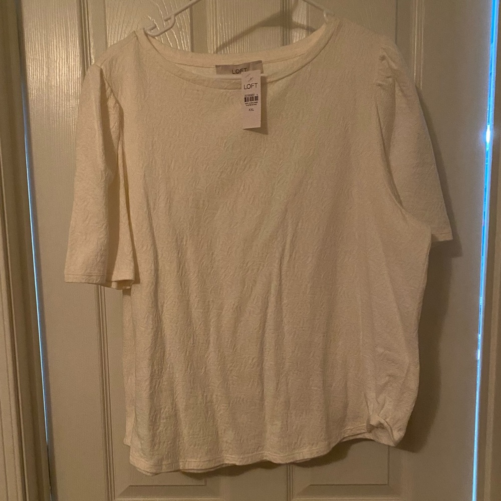 NWT Loft Off White Textured Blouse